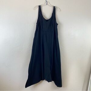 Zapelle Size 1X Black Jersey Knit Zip-up Scoop Neck Tank Sleeveless Jumpsuit